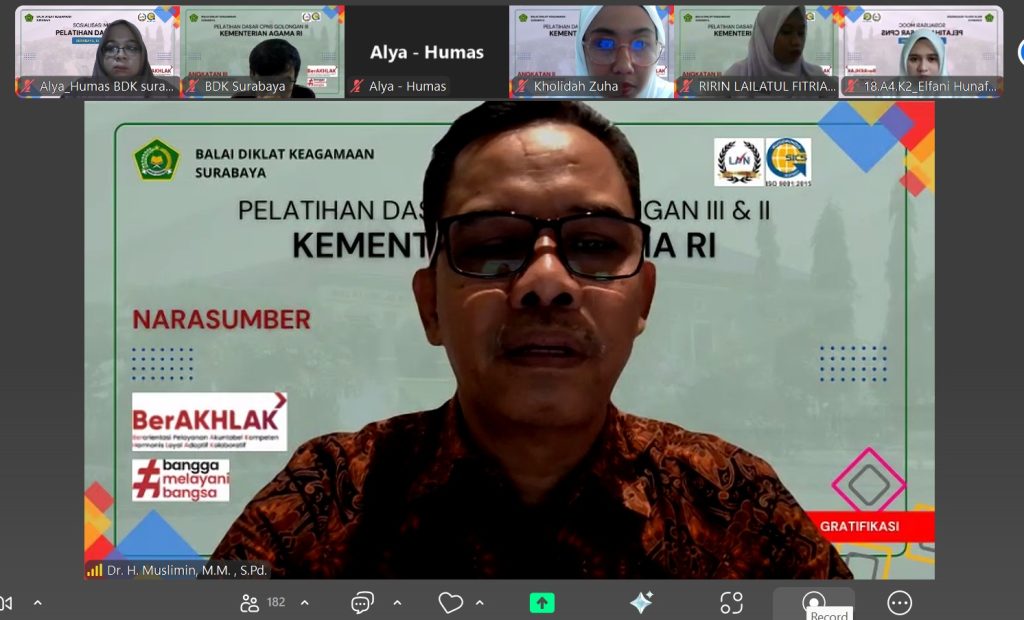 BDK Surabaya Buka Tahap Distance Learning Latsar CPNS: Fondasi Pengabdian ASN yang Profesional dan Ikhlas