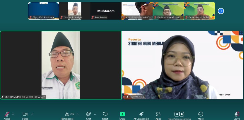 Diikuti Peserta dari Berbagai Daerah, BDK Surabaya Sukses Gelar Webinar Strategi Guru Menuju Sukses TKA